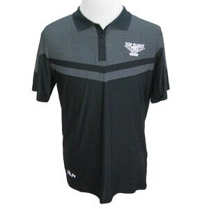 TOP FLIGHT Disc Golf Men's (Size XL) Gray Black Short Sleeve Polo Shirt Frolf
